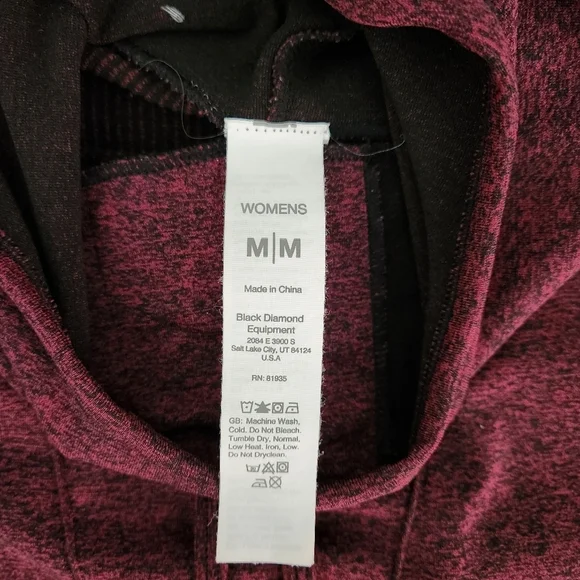 BLACK DIAMOND heathered burgundy crux hoody pullover climbing hiking activewear - Picture 11 of 14